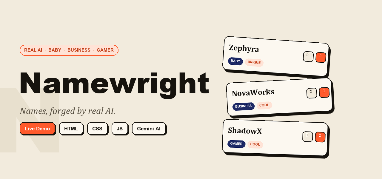 Namewright preview
